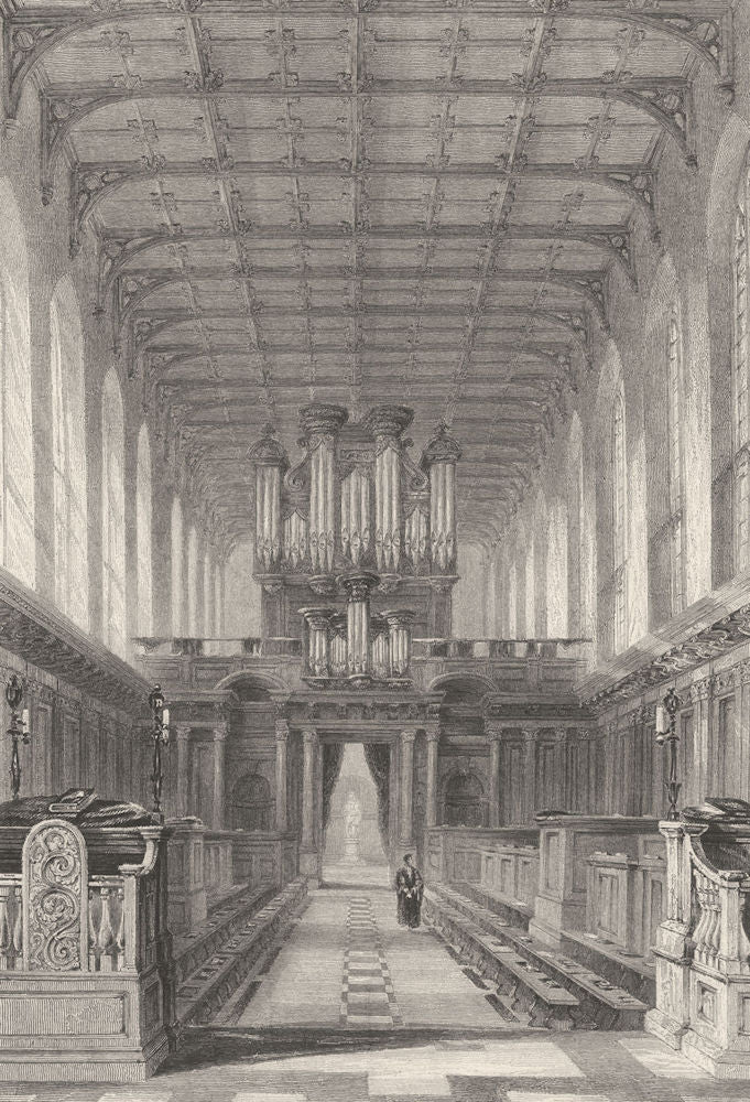CAMBRIDGE. Trinity College Chapel. Lecterns (Le Keux) 1841 old antique print